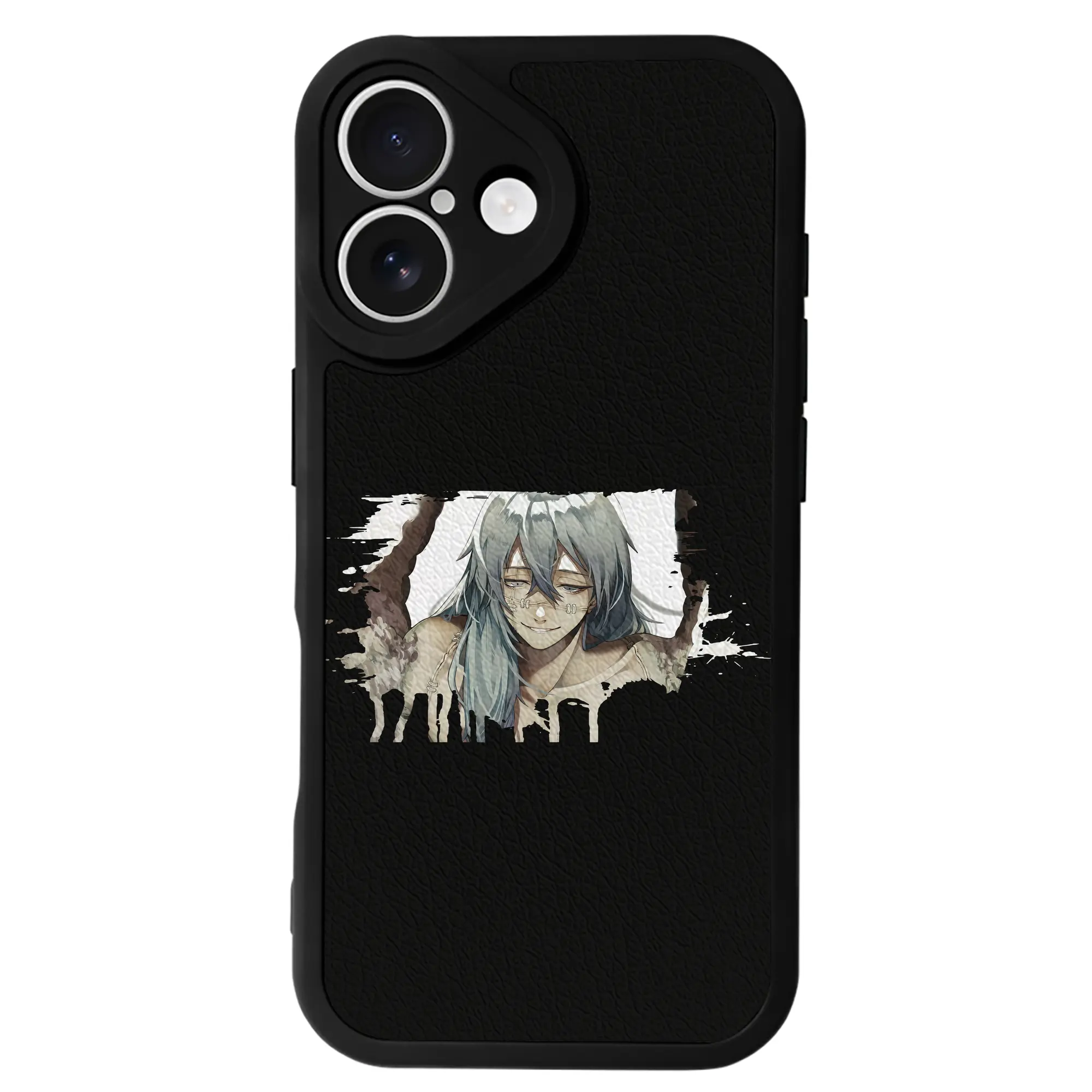 呪術廻戦 グッズ,真人 - IPhone 16シリーズ対応 ・ シリコンスマホケース ・ レザー調 ・ 高精度フィット ・ 耐衝撃 ・ ワイヤレス充電対応 ・ 精密カット